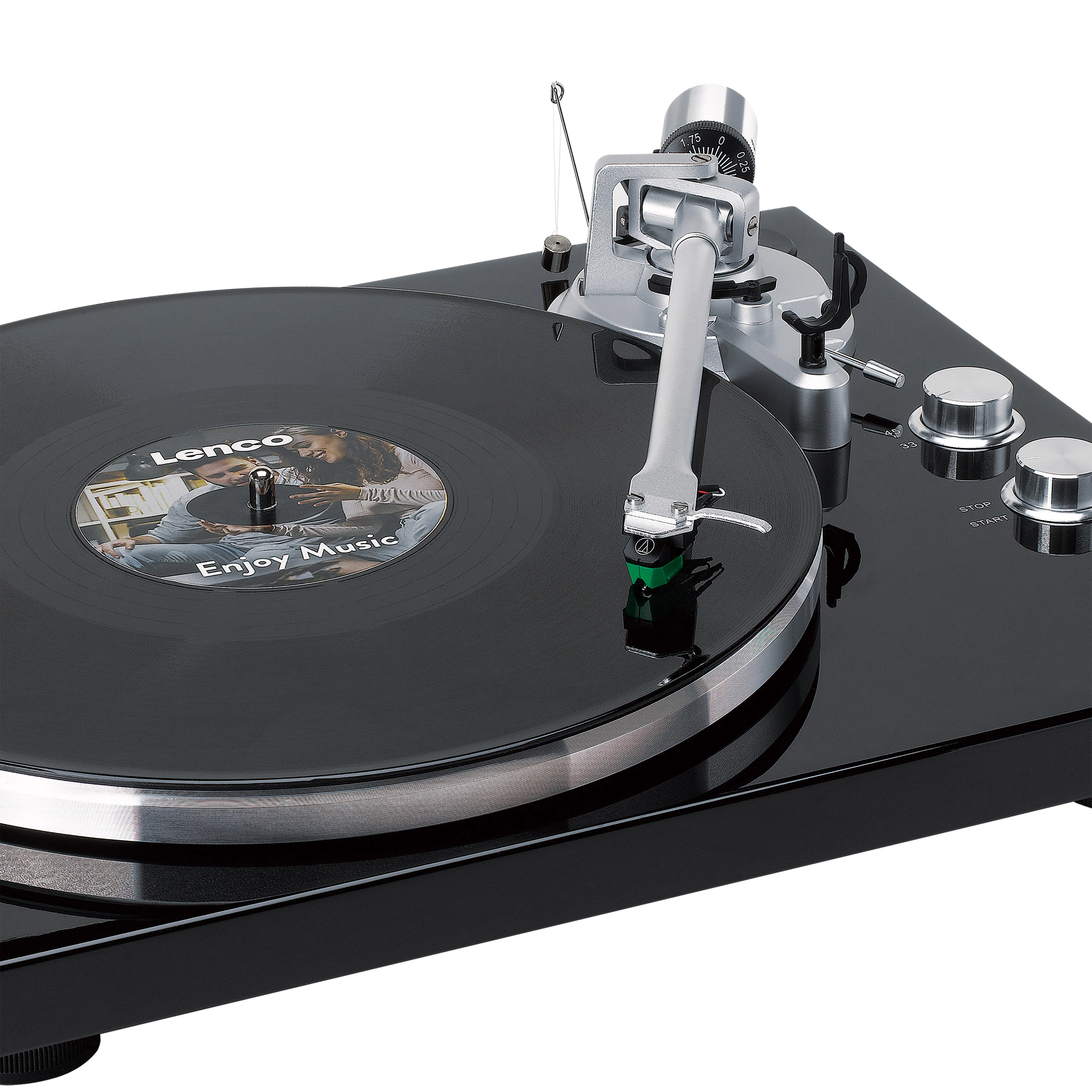 LENCO LBT-215BK - Platenspeler met Bluetooth® en een metalen draaiplateau, toonarm en contragewicht - Exclusieve Piano Black kleur - Image 12