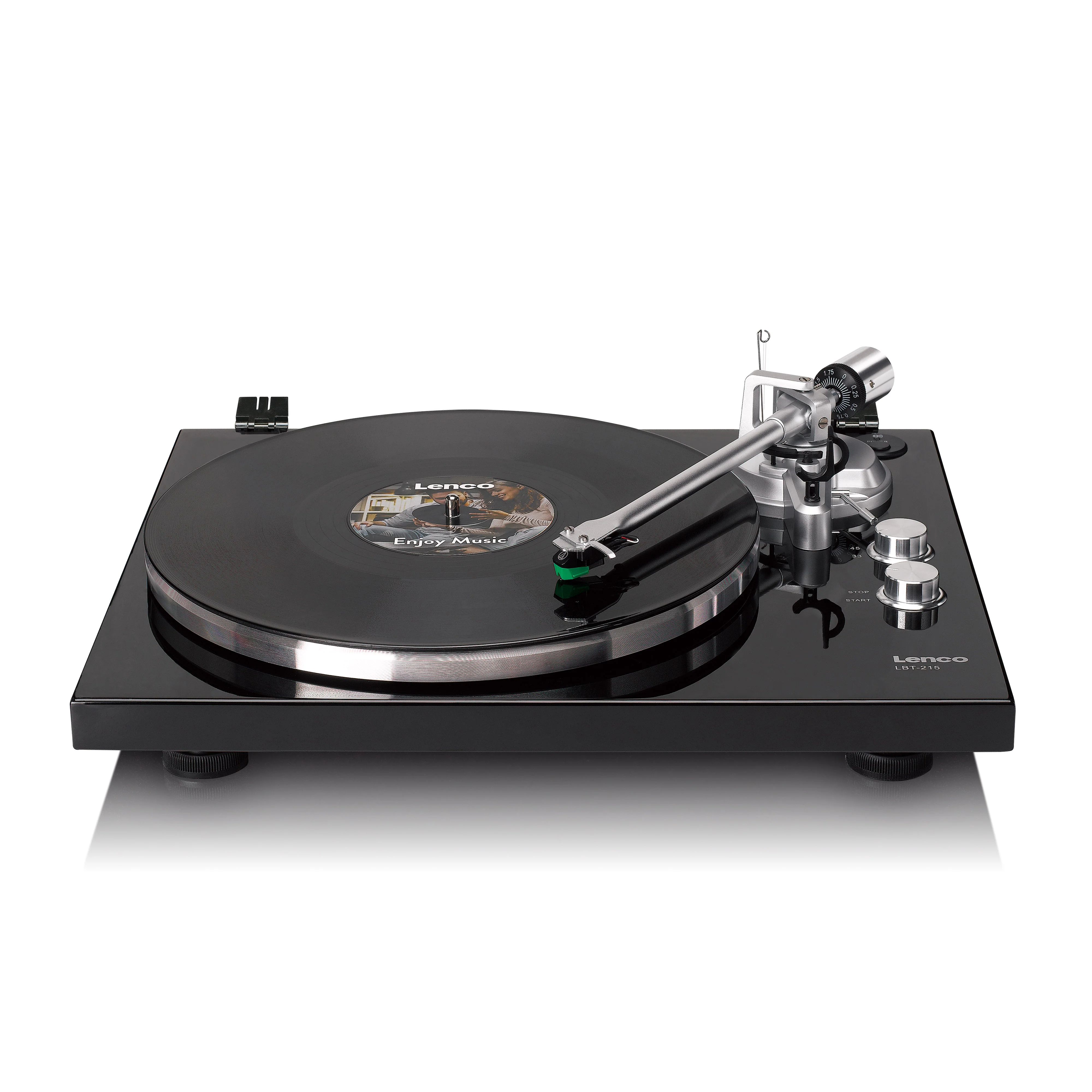 LENCO LBT-215BK - Platenspeler met Bluetooth® en een metalen draaiplateau, toonarm en contragewicht - Exclusieve Piano Black kleur - Image 5