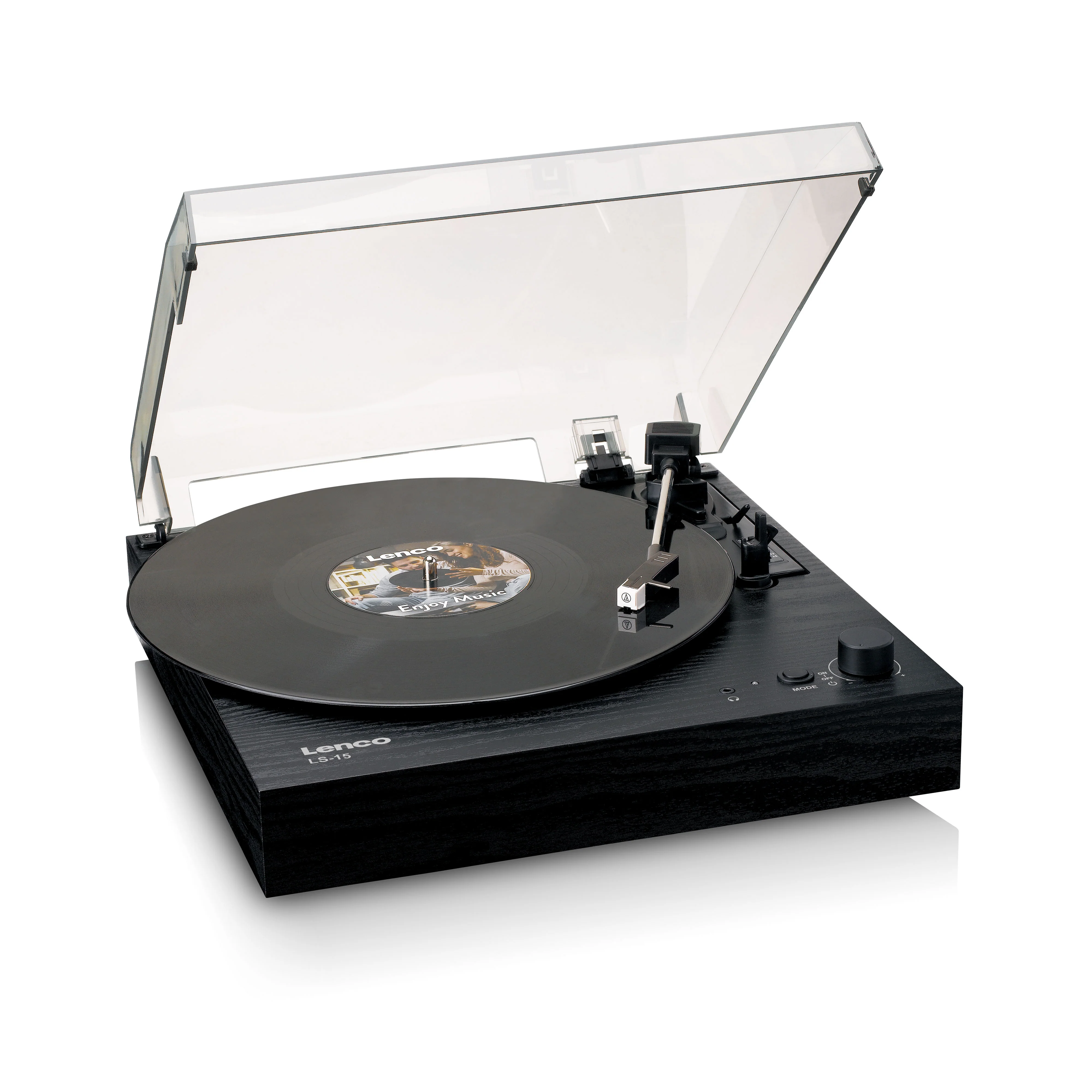 LENCO LS-15BK - Platenspeler met Bluetooth®, twee ingebouwde speakers en AT3600L cartridge - Zwart - Image 3