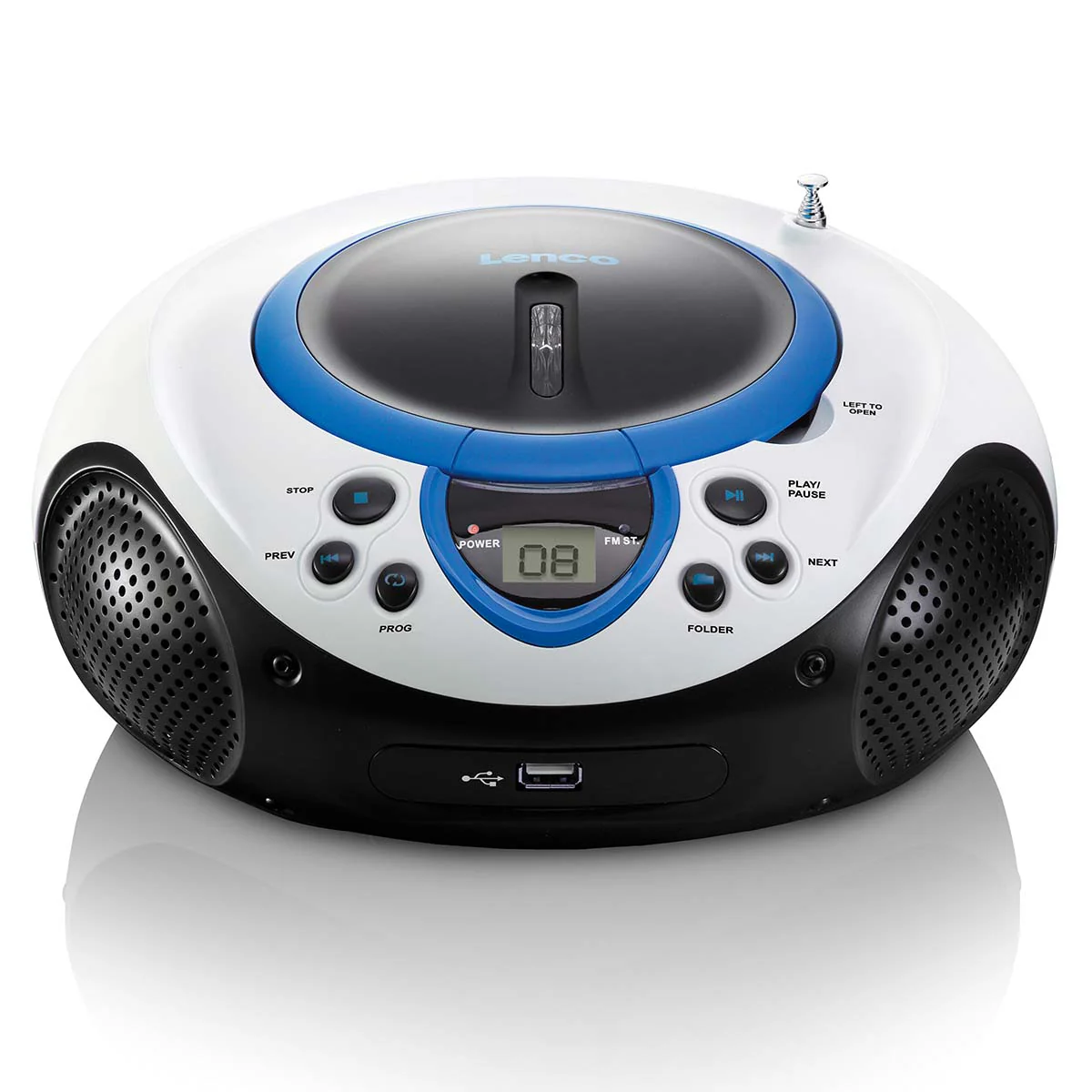 LENCO SCD-38 USB Blue - Draagbare FM Radio CD en USB speler - Blauw - Image 3