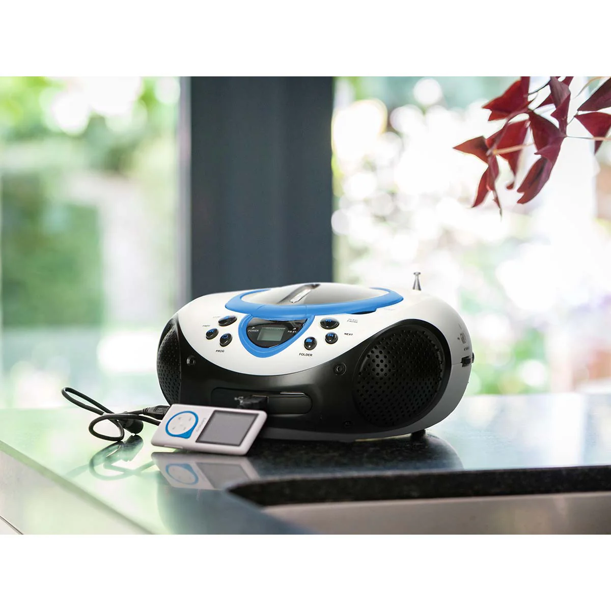 LENCO SCD-38 USB Blue - Draagbare FM Radio CD en USB speler - Blauw - Image 6
